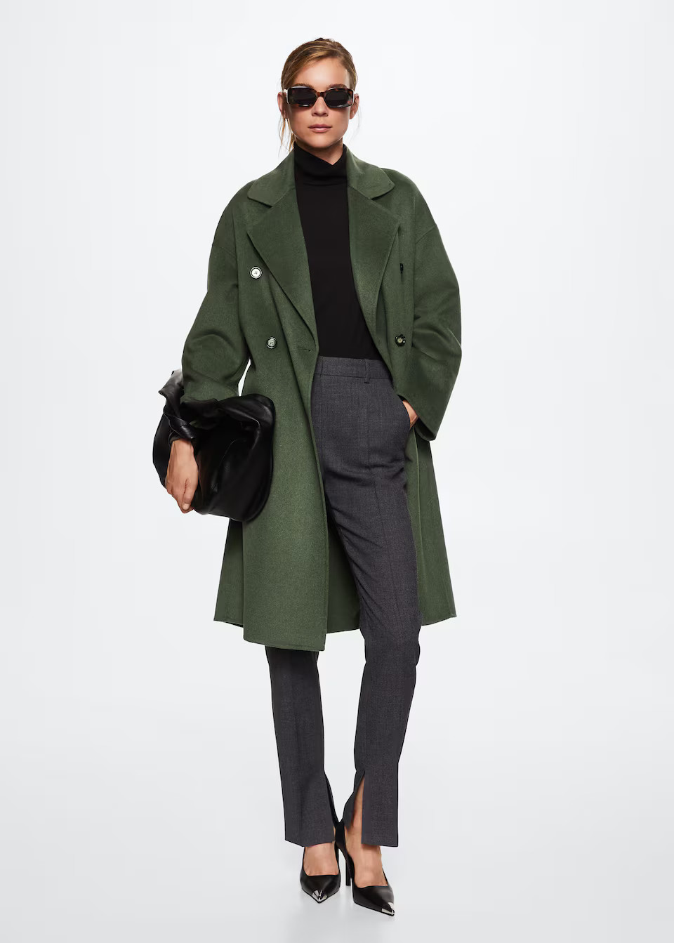 Handmade oversized wool coat | MANGO (US)