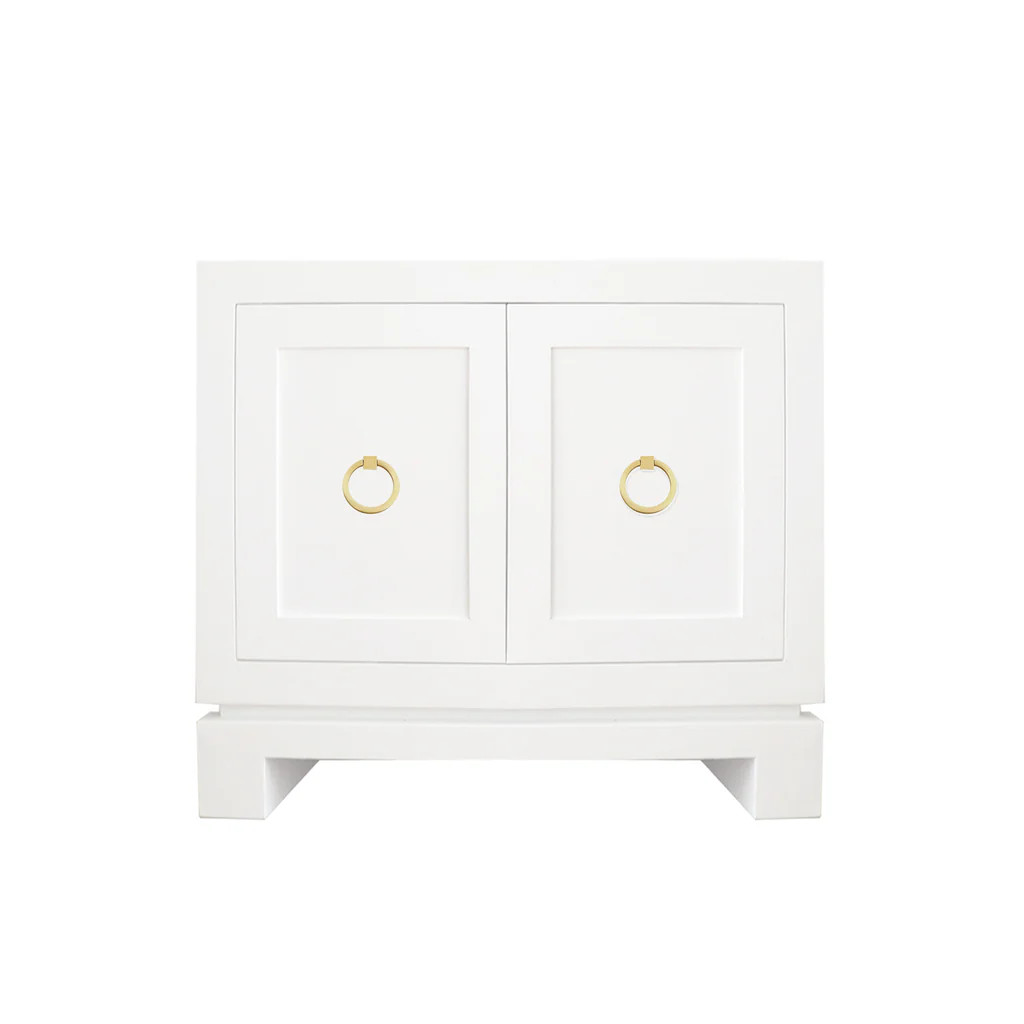 Hayes Small Cabinet with Brass Ring Hardware | Lo Home by Lauren Haskell Designs