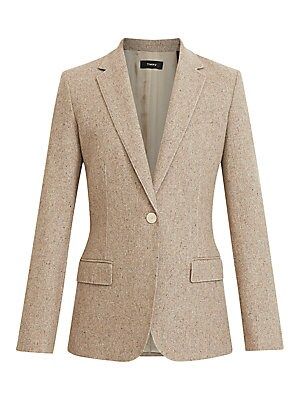 Speckled Recycled Wool-Blend Blazer | Saks Fifth Avenue