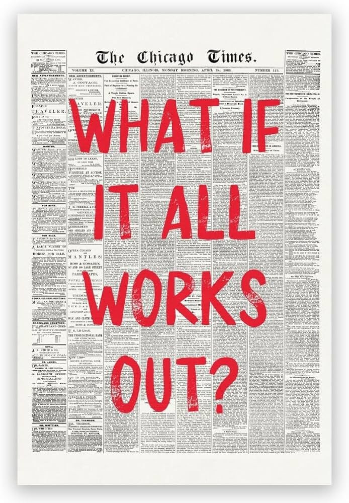 Red Retro Newspaper Posters Positive Affirming Quotes Trendy Wall Art Painting Poster What If It ... | Amazon (US)