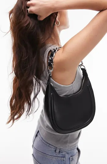 Selena Curved Faux Leather Shoulder Bag | Nordstrom