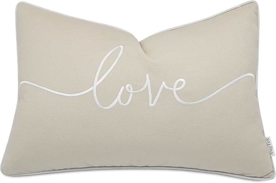 YugTex Love Sentiment Embroidered Lumbar Accent Throw Pillow Cover - Gift for Mom, Valentine - 12... | Amazon (US)
