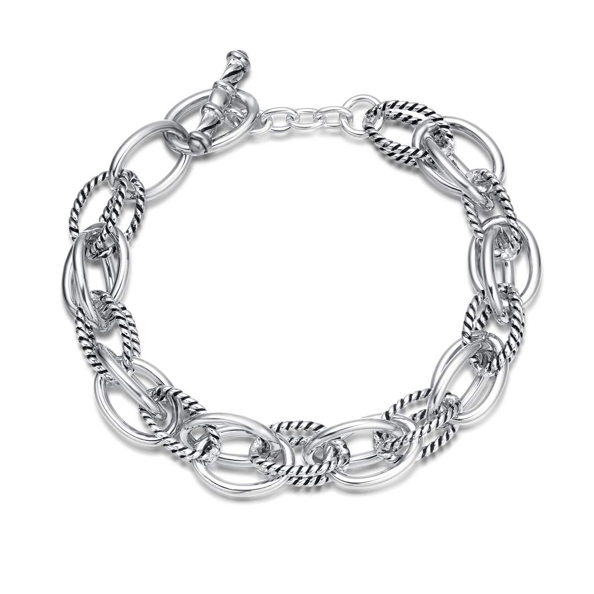 UNY Bracelet Designer Brand Inspired Antique Women Jewelry Cable Wire Vintage Valentine | Amazon (US)