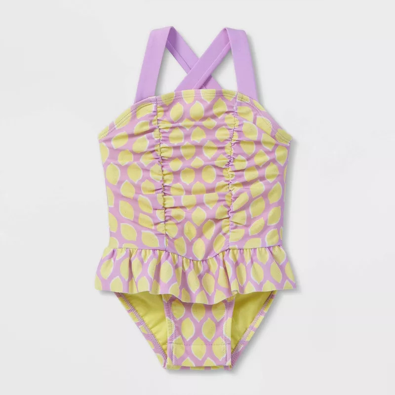 Baby Girls' Fruit Print One Piece Swimsuit - Cat & Jack™ Yellow | Target