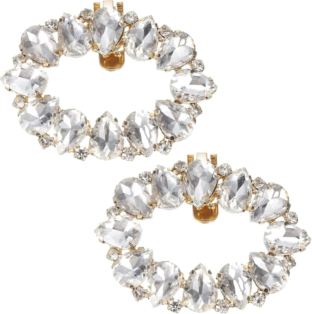 uxcell 2pcs Rhinestone Shoe Clips Detachable Classic Shoes Charm Buckles Accessories for Women We... | Amazon (CA)