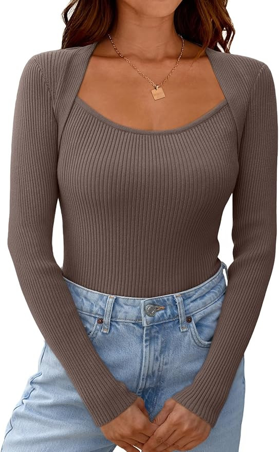 LILLUSORY Women's Sweaters Fall Fashion 2024 Long Sleeve Lightweight Knit Pullover Top Cute Sweat... | Amazon (US)