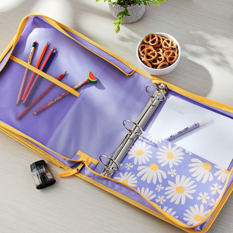 Pen+Gear 3-Ring Zipper Binder, 2" Round Rings, 375 Sheet Capacity, Floral Fabric | Walmart (US)