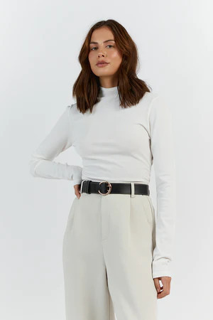 NIX OFF WHITE LONG SLEEVE TOP | DISSH