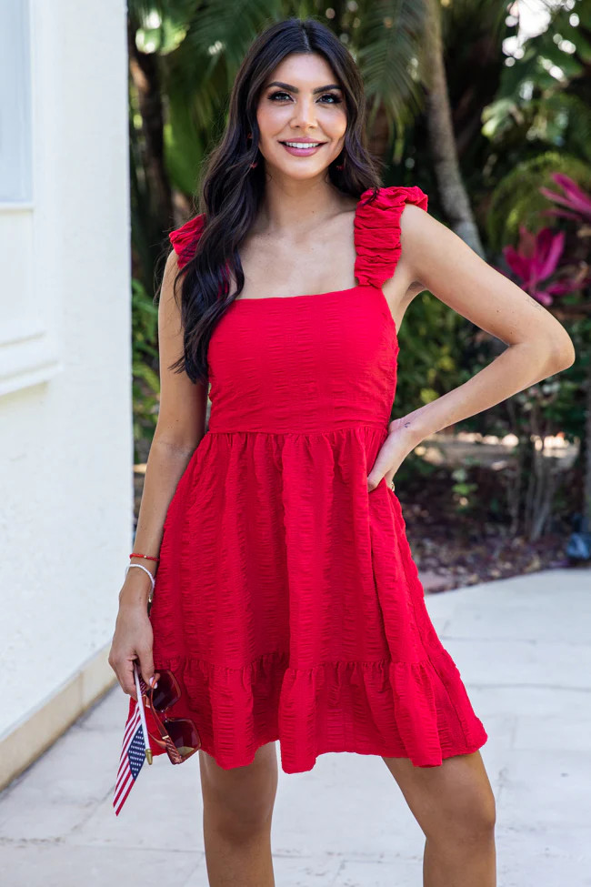 Fireworks All Night Red Mini Dress | Pink Lily