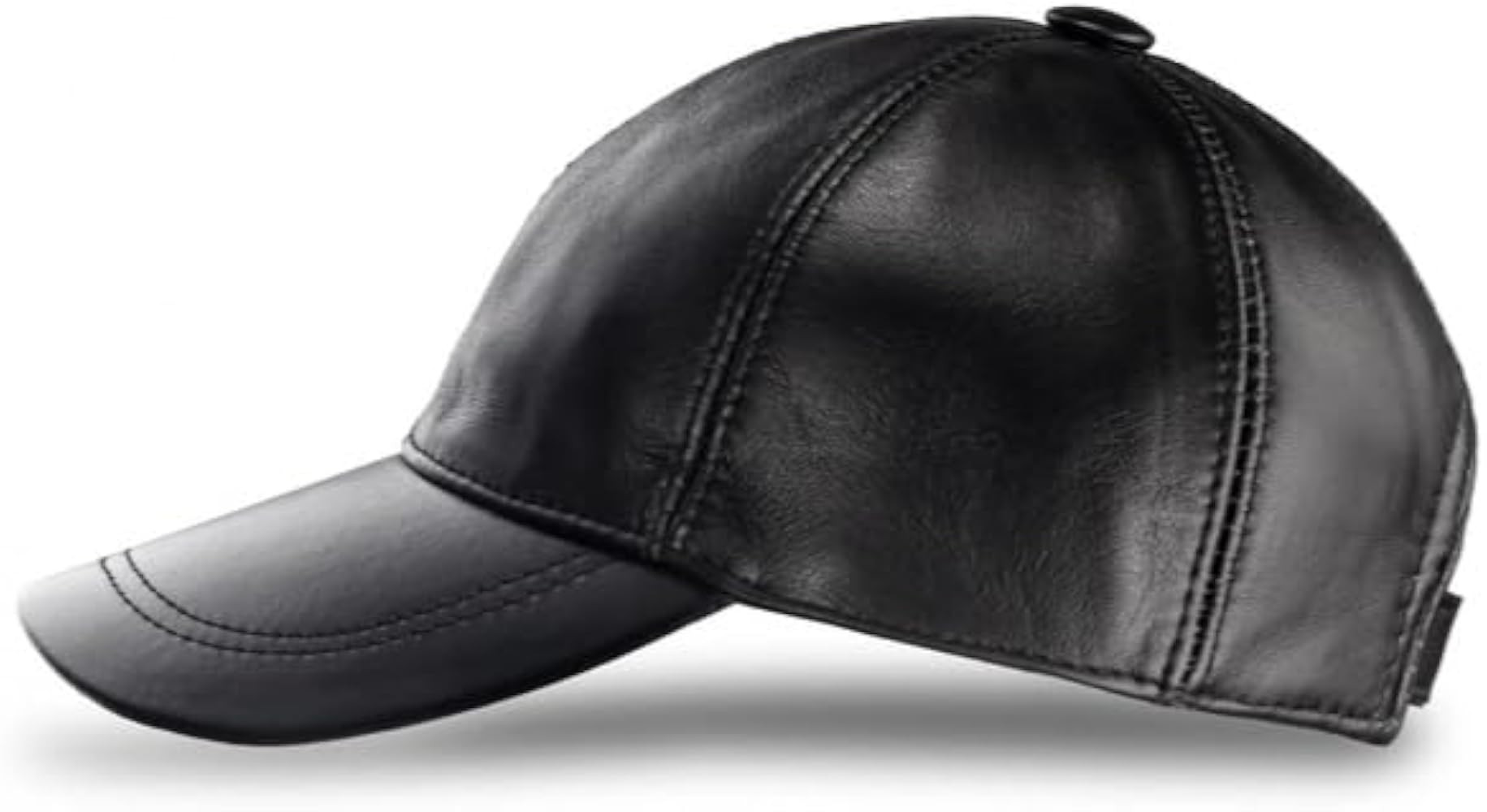 Genuine Leather Baseball Cap Adjustable Strap Plain Real Lambskin Leather Hat Sports Visor | Amazon (US)