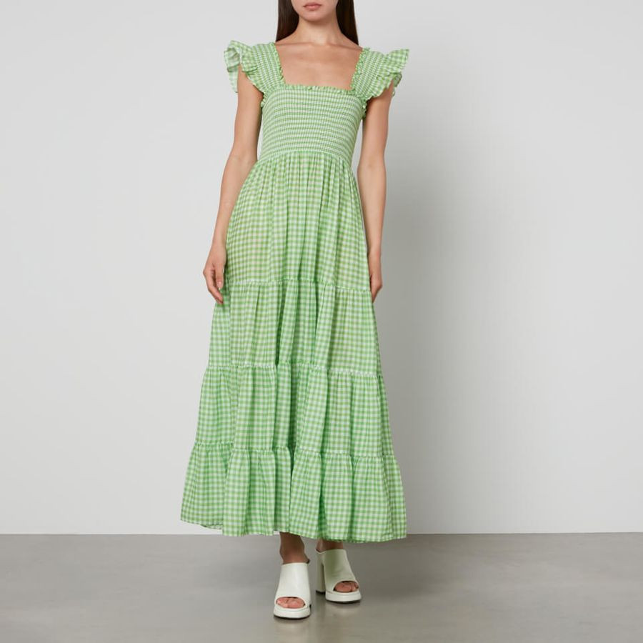 RIXO Kendall Gingham Cotton Midi Dress | Coggles (Global)