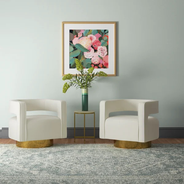 Aysha Velvet Swivel Barrel Chair | Wayfair North America