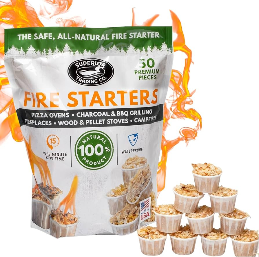 Superior Trading Fire Starter Pods in Plastic Bucket - Fire Starters for Campfires, BBQ, Grill, P... | Amazon (US)