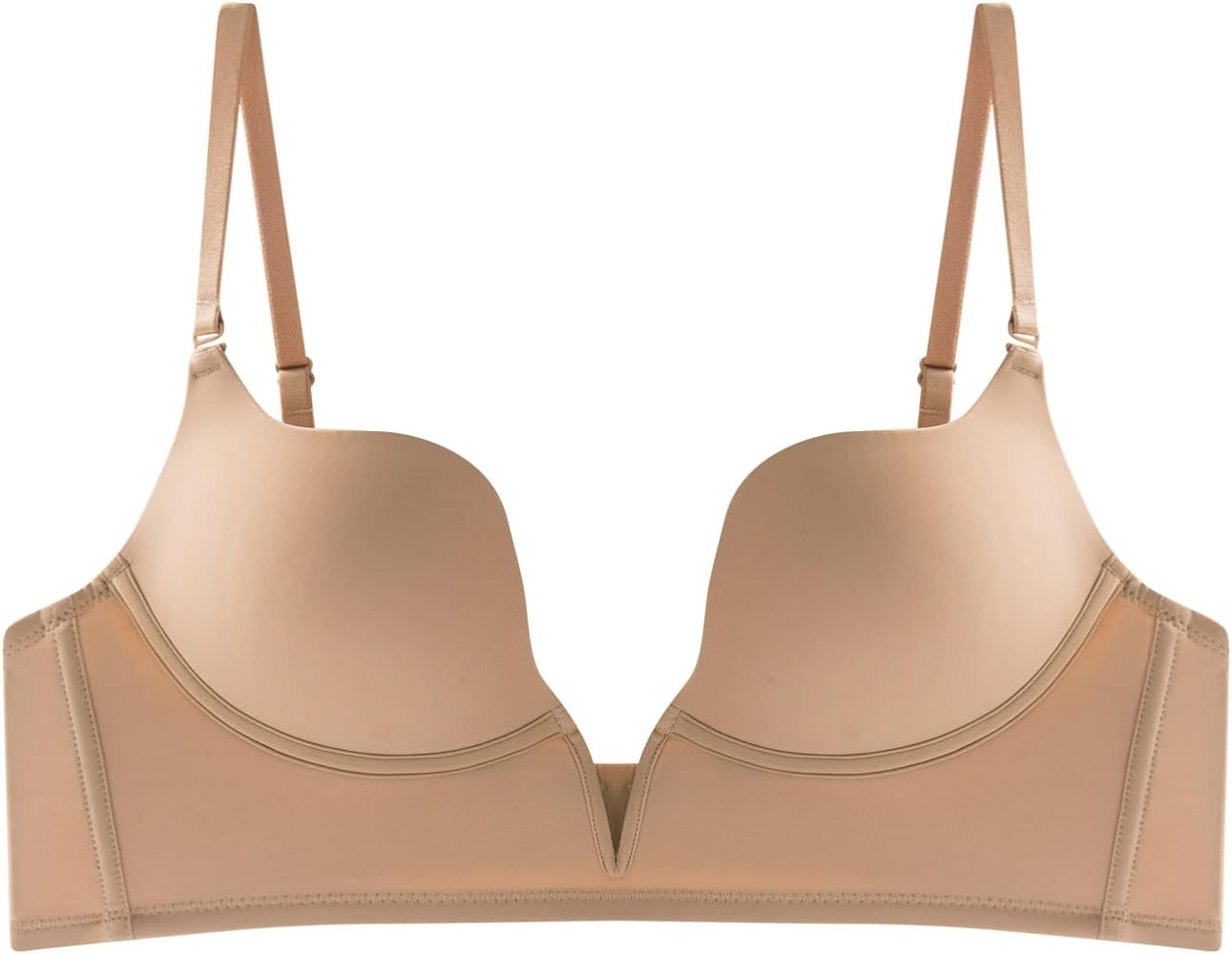 ZUKULIFE Women's Deep V Plunge Push Up Bra with Clear Straps Backless Convertible Low Cut Underwi... | Amazon (US)