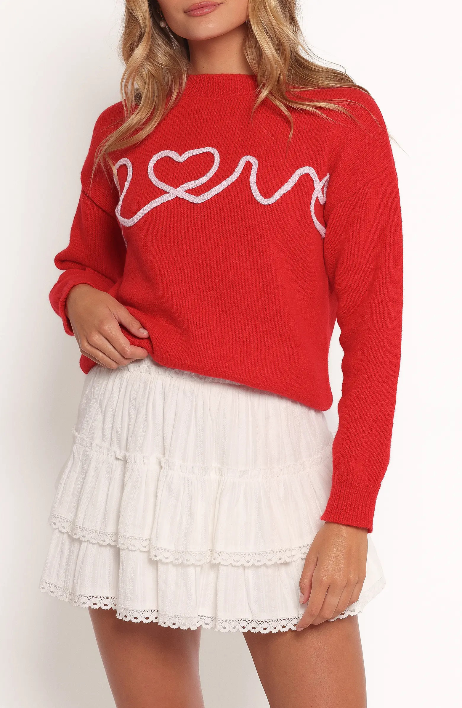 Love Embroidered Graphic Crewneck Sweater | Nordstrom