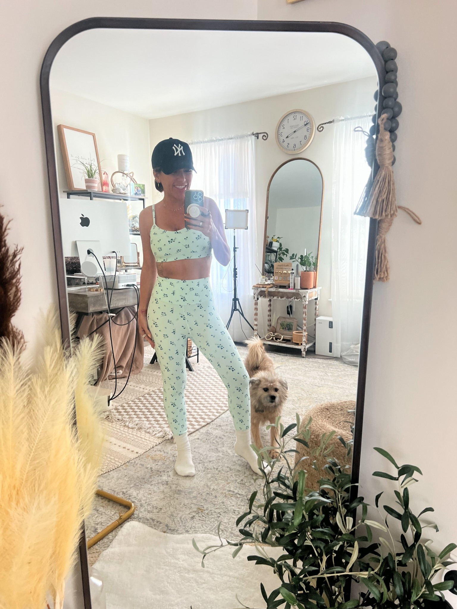 Great Spring colors! Light blue with blue florals. I’m in an XS bottom and small top. Fits TTS. 

#LTKfitnessgoals #LTKActive #LTKselfcare