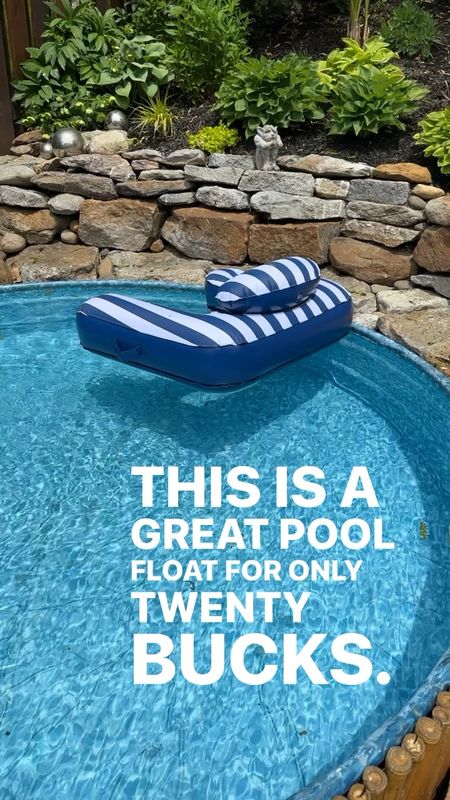 This striped pool float is affordable and the perfect size for our stock tank pool 

#LTKSwim #LTKHome #LTKVideo