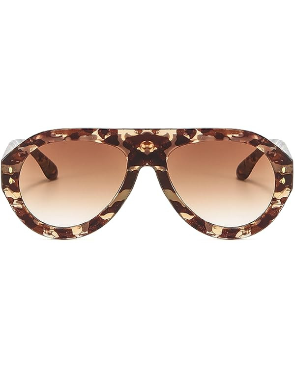 Popular Fashion Pilot Sunglasses Women Shades UV400 Retro Rivets Decoration Gradient Trending Men... | Amazon (US)