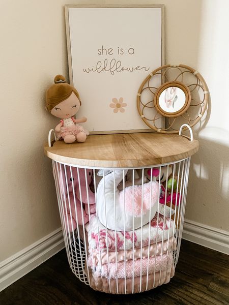 Wire storage table with lid to store baby’s blankets and stufffed animals 

#LTKhome #LTKbaby #LTKkids