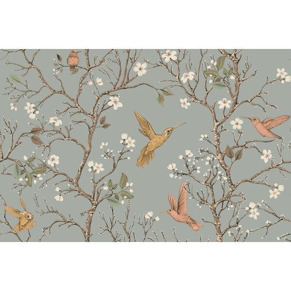 Harvis Blossom Tree with Birds, Wallpaper - 10'ft H x 24''inch W | Bed Bath & Beyond