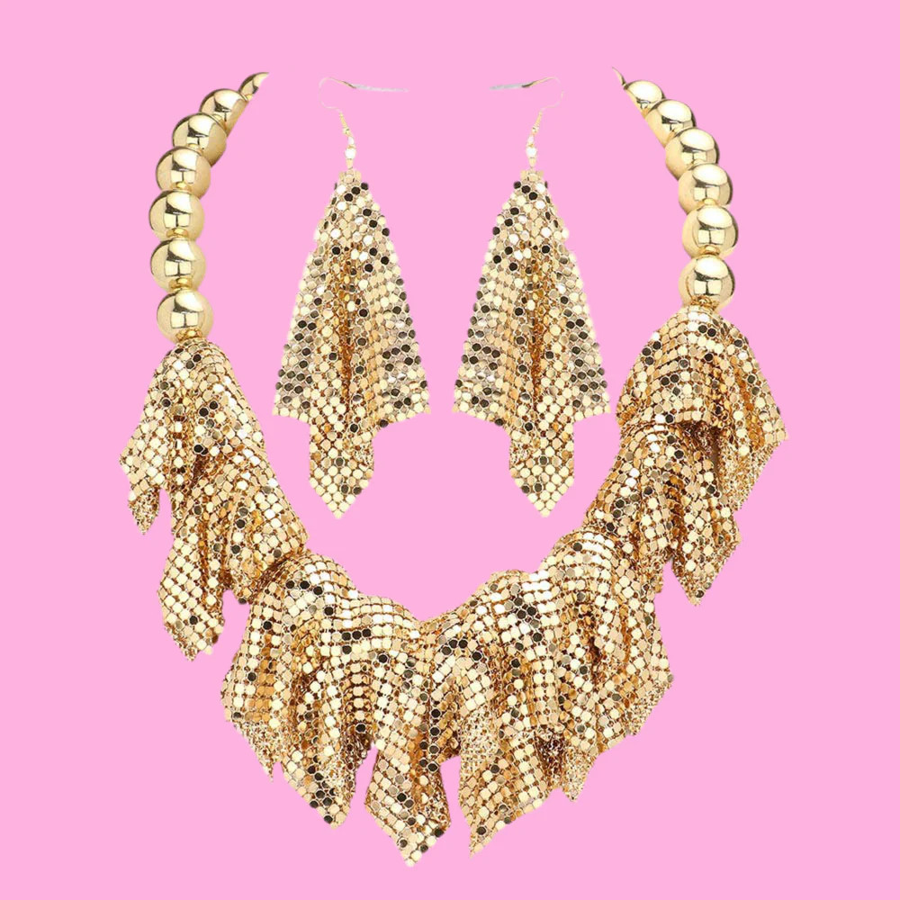 Mesh Chain Metal Ball Necklace | Teggy French