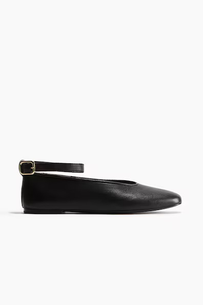 H & M - Leather Ballet Flats - Black | H&M (AU)