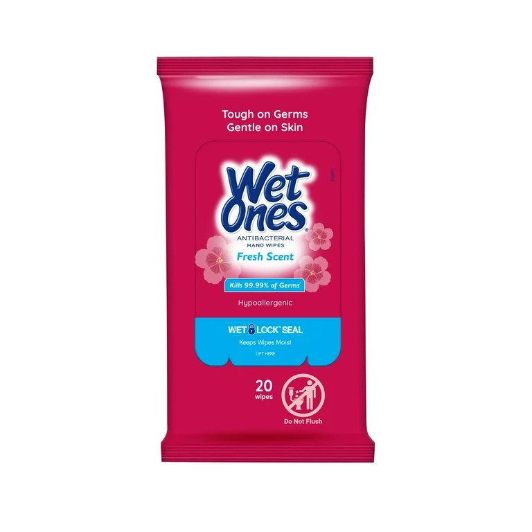 Wet Ones Antibacterial Fresh Scent Hand Wipes 20 Ct Travel Pack, Hypoallergenic, Kills Germs, Lea... | Walmart (US)
