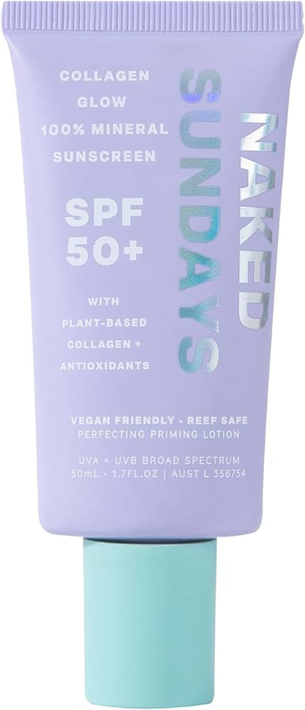Naked Sundays SPF 50 Daily Facial Moisturizer, All-in-one Mineral Sunscreen, Face Lotion, Makeup ... | Amazon (US)