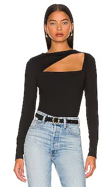 Susana Monaco Angle Cut Out Long Sleeve Top in Black from Revolve.com | Revolve Clothing (Global)