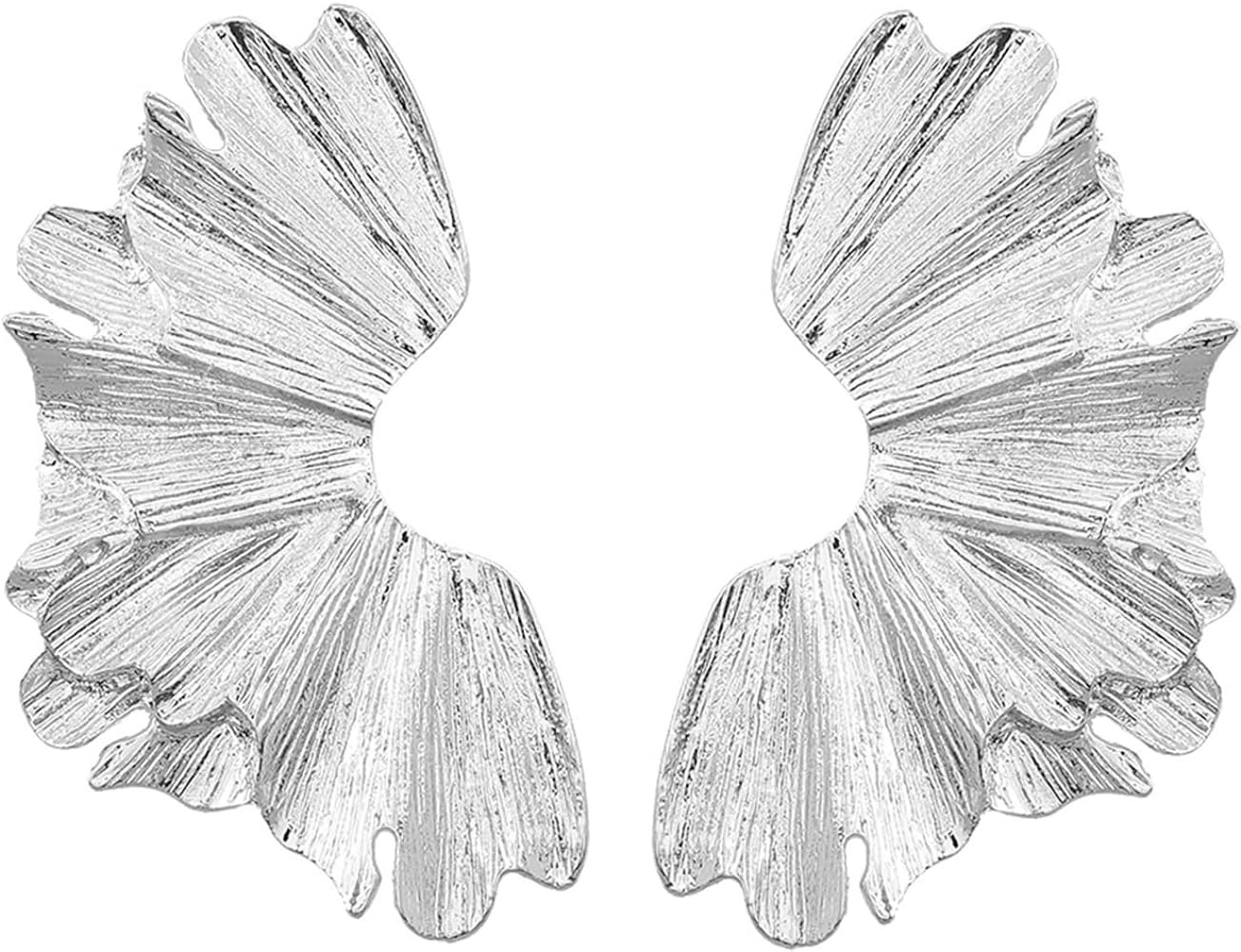 Gold Statement Earrings for Women Large Gold Earrings Gold Flower Earrings Ginkgo Leaf Earrings S... | Amazon (US)