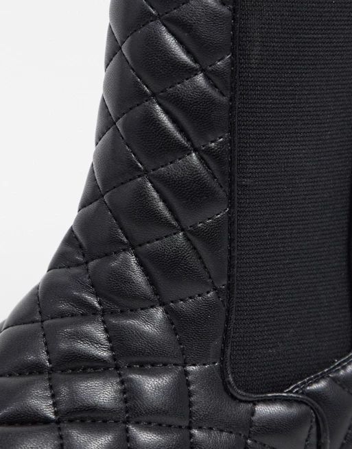 Public Desire Nature quilted chunky boots in black | ASOS (Global)