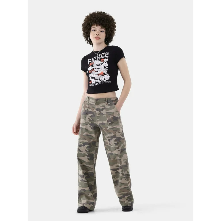 No Boundaries Wide Leg Cargo Pants, Women’s | Walmart (US)