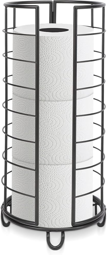 NearMoon Toilet Paper Organizer Stand, Free Standing 3 Rolls Tissue Storage, Metal Bathroom Acces... | Amazon (US)