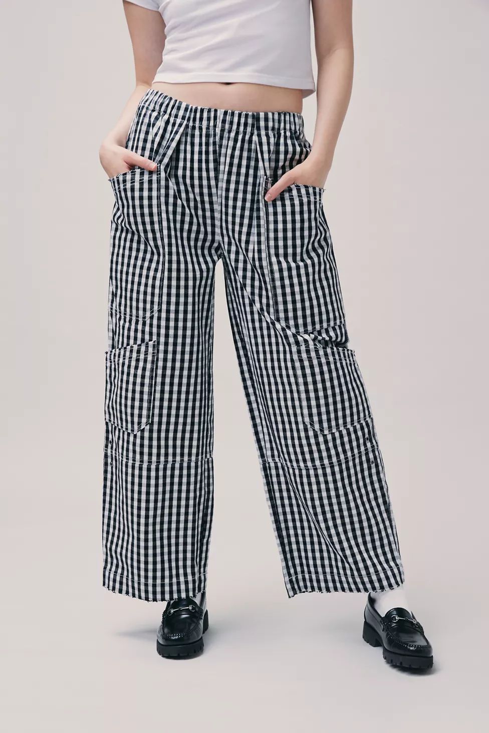 BDG Charlie Gingham Wide-Leg Pant | Urban Outfitters (US and RoW)