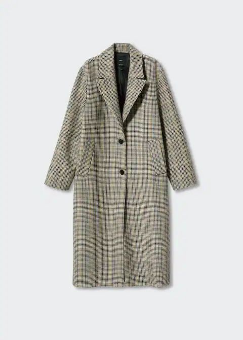 Houndstooth wool-blend coat -  Women | Mango USA | MANGO (US)