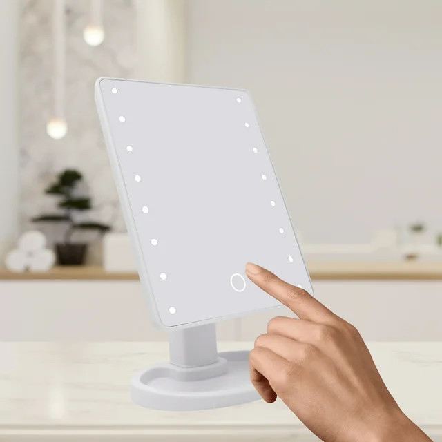 Onyx Professional LED Pro Freestanding Makeup Vanity Mirror, White - Walmart.com | Walmart (US)