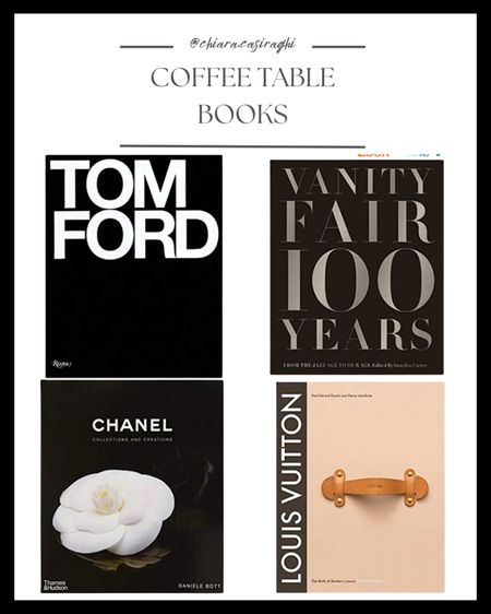 Coffee table books, fashion, Chanel, vanity fair, Louis Vuitton, Tom ford 

#LTKSeasonal #LTKunder100 #LTKhome