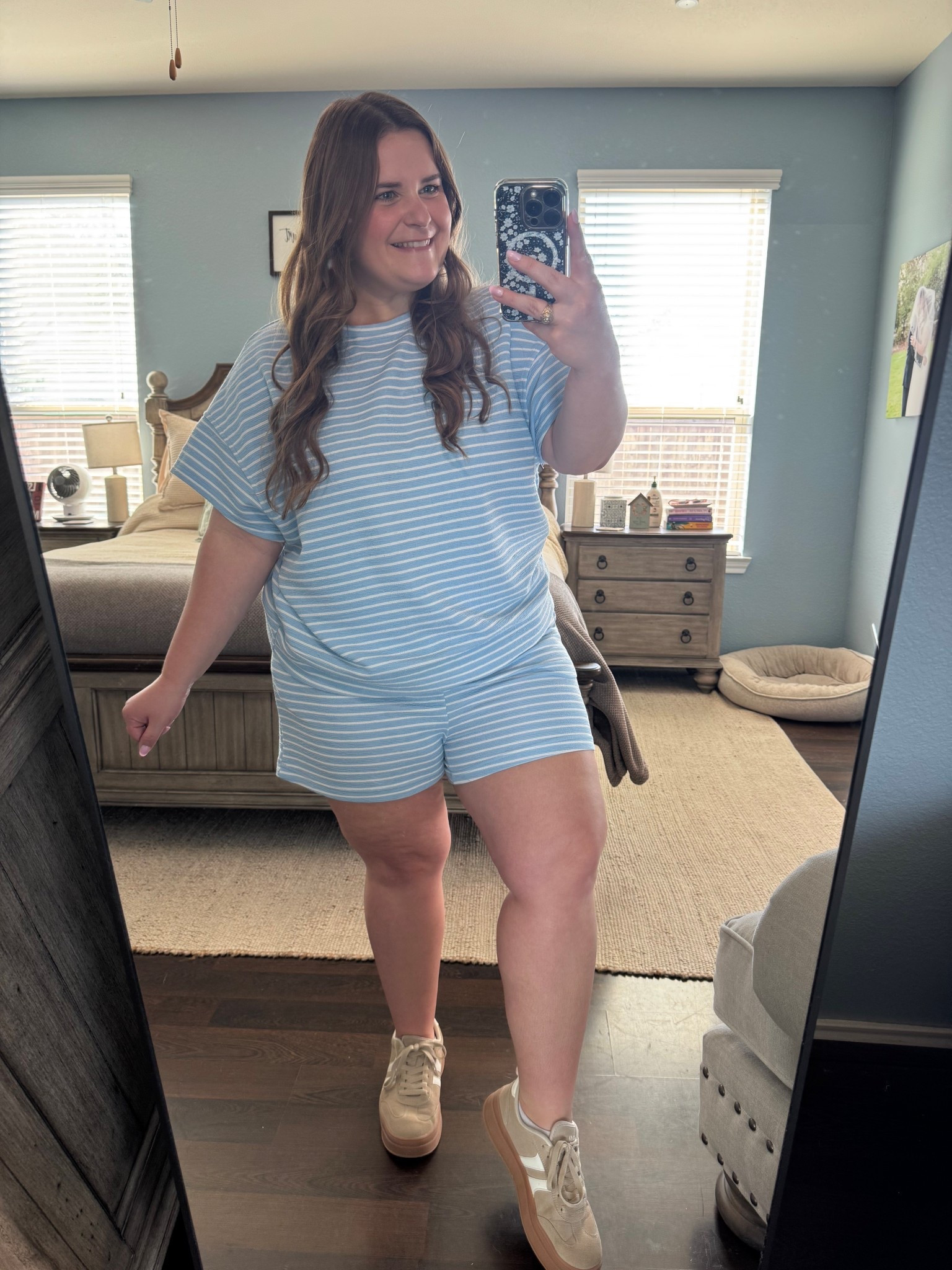 Wearing an xxl in this blue and white stripe matching set from Amazon. Perfect spring and summer set! I’m usually a size 16 and fits perfectly! This set comes in all the pretty colors! Paired with my favorite Amazon sneakers. 

#LTKMidsize #LTKPlusSize #LTKootd