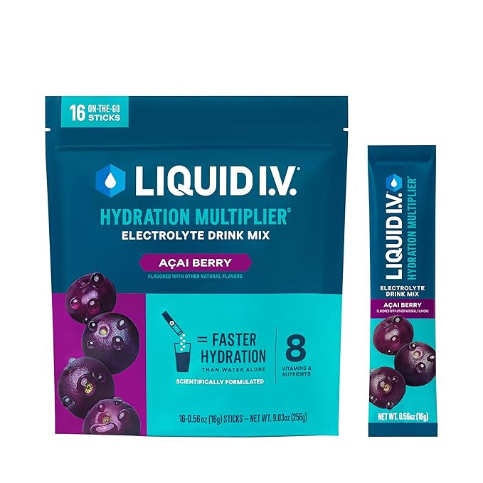 Liquid I.V.® Hydration Multiplier - Acai Berry | Electrolyte Powder Drink Mix | 1 Pack (16 Servi... | Amazon (US)