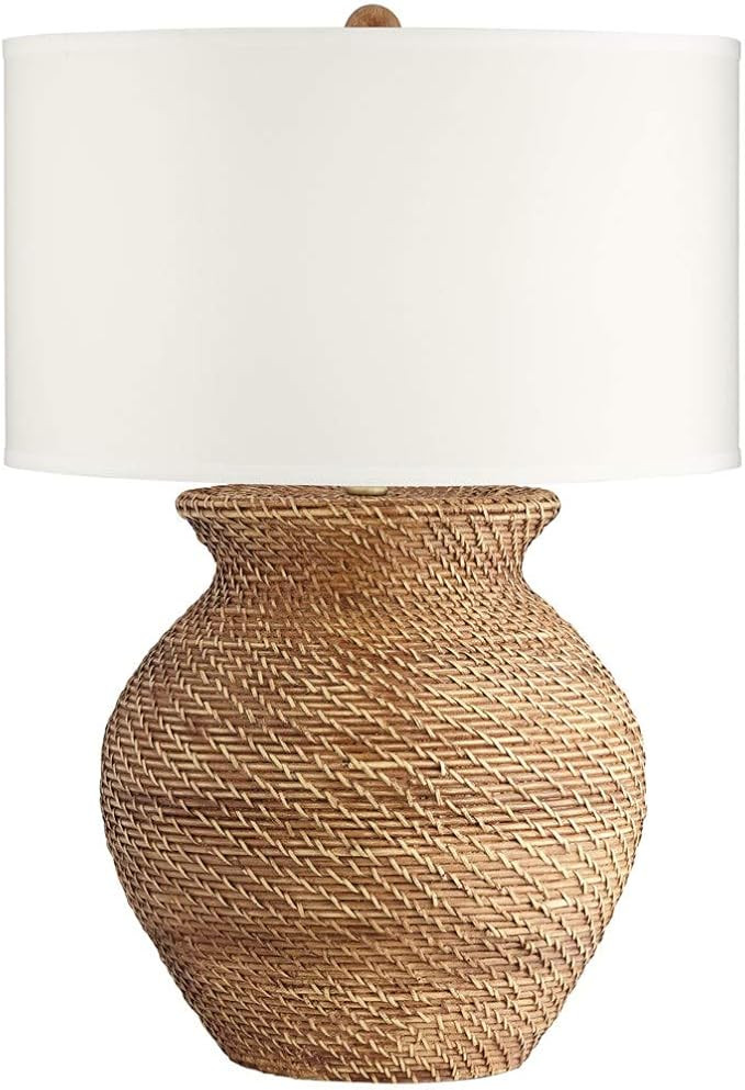 Pacific Coast Lighting Tinley Table Lamp | Casual 1-Light 100W Table Lamp in Brown-Weave Finish (... | Amazon (US)