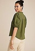 Eyelet Tie Front Blouse | Maurices