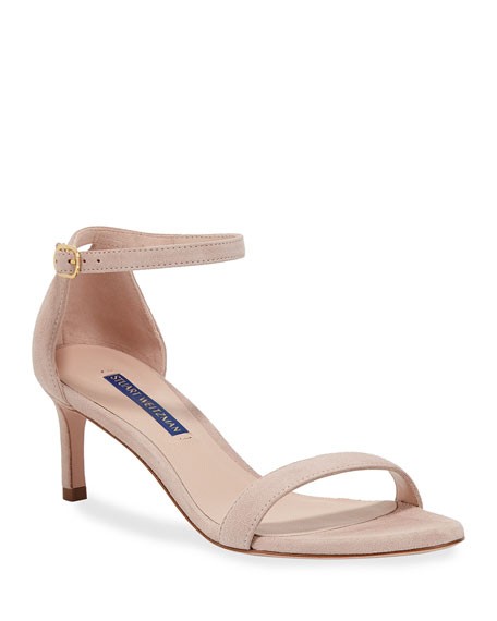 Stuart Weitzman Nunaked Straight Suede Sandals | Neiman Marcus