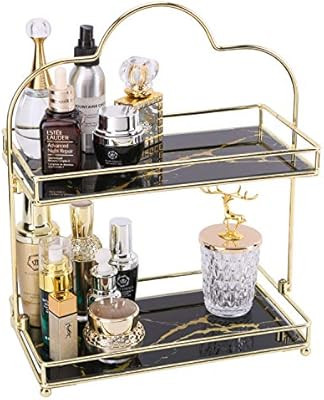 Z PLINRISE Makeup Organizer, 2 Tier Bathroom Cosmetic Storage Shelf for Dresser and Countertop, D... | Amazon (US)