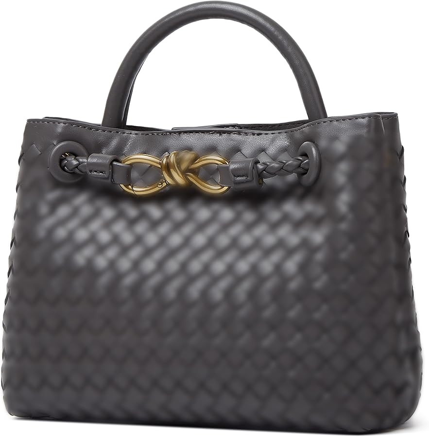 URAWOW Woven Bags for Women Bowknot Tote Hobo Shoulder Crossbody Bags PU Leather Handwoven Woven ... | Amazon (US)