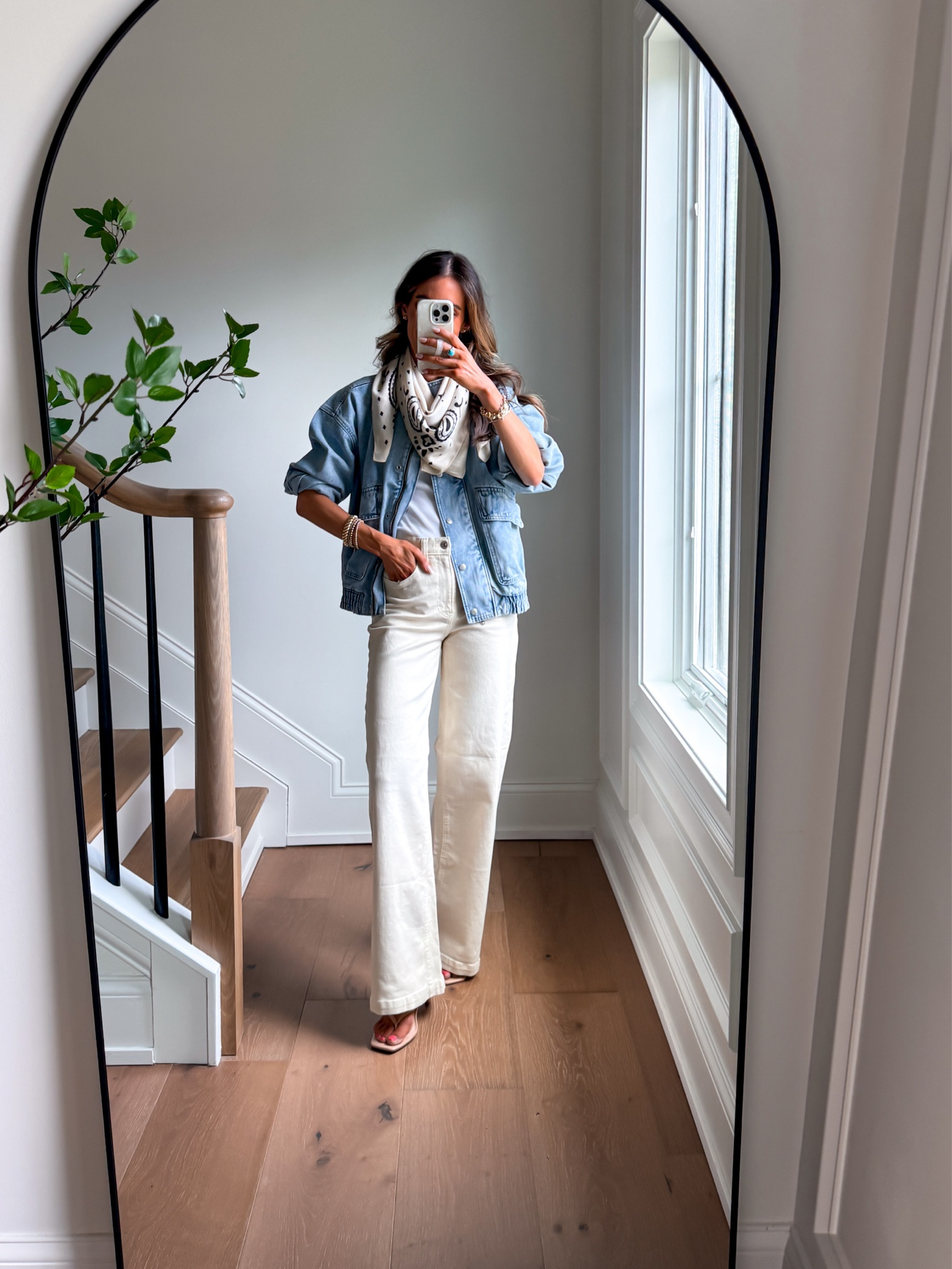 Wearing a size 25 ivory jeans xsmall fitted top, and small jean jacket. Fit true to size. 

#LTKgrwm #LTKfitnessgoals #LTKdayinmylife