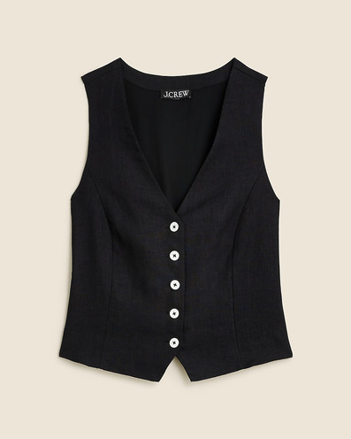 Click for more info about Slim-fit linen vest