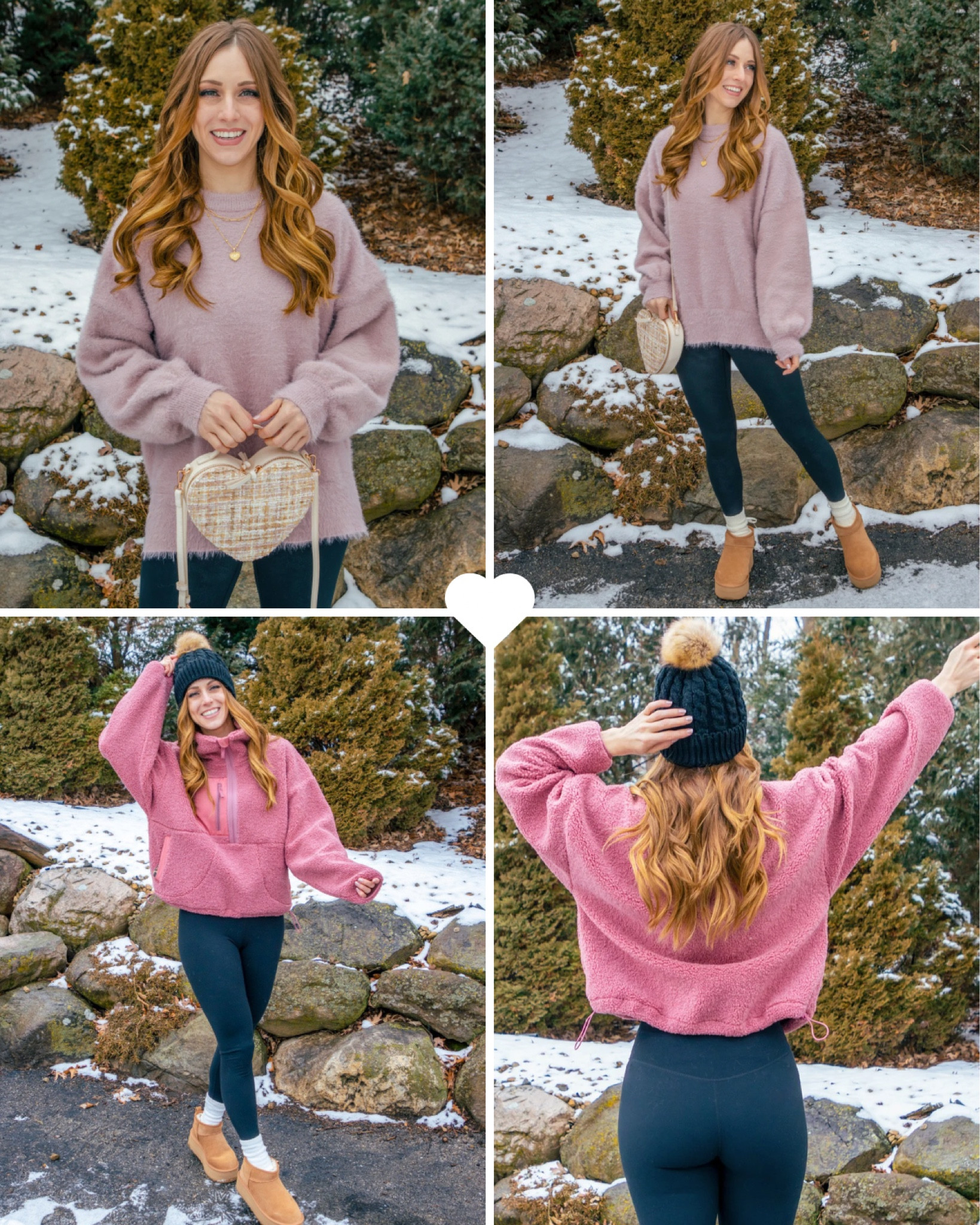 A couple easy and cozy outfit ideas for Valentine’s Day!
Wearing a size medium in the side split sweater. Wearing a size small in the quarter zip pullover. I sized down to an extra small in the leggings. Ugg boots fit TTS. I’ve also linked a couple of similar, more affordable Amazon boot options.

Valentine’s Day outfits | Amazon clothes | Amazon fashion finds | Amazon outfits | Black leggings outfits | Ugg boot outfits


#LTKSeasonal #LTKstyletip #LTKfindsunder50