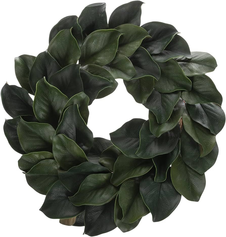 Hobby Lobby Dark Green Magnolia Leaves Wreath for Weddings Events Or Holidays | Amazon (US)