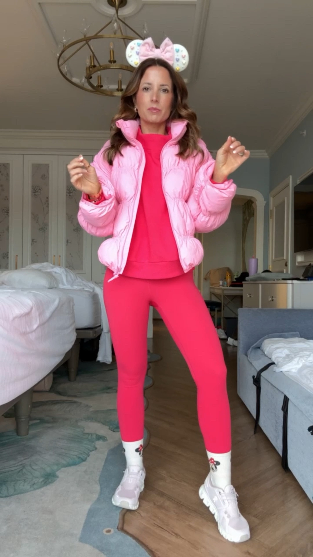 My Disney #ootd! New Target athleisure. New Target activewear. Spring activewear. Pink puffer jacket in XXS. Pink mockneck sweatshirt in XXS and pink leggings in XXS. On cloud 6 sneakers are TTS. Color is lilac.


#LTKActive #LTKTravel #LTKootd