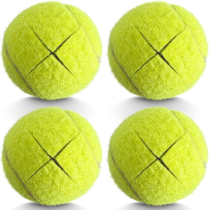 Precut Tennis Balls, 4PCS Walker Glide Balls, Heavy Duty Long Lasting Felt Pads for Furniture Leg... | Amazon (US)